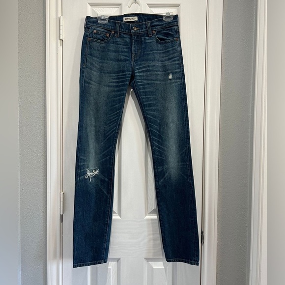 Rivet & Thread / Madewell Women’s Blue Denim Slim Distressed Jeans - Picture 1 of 9